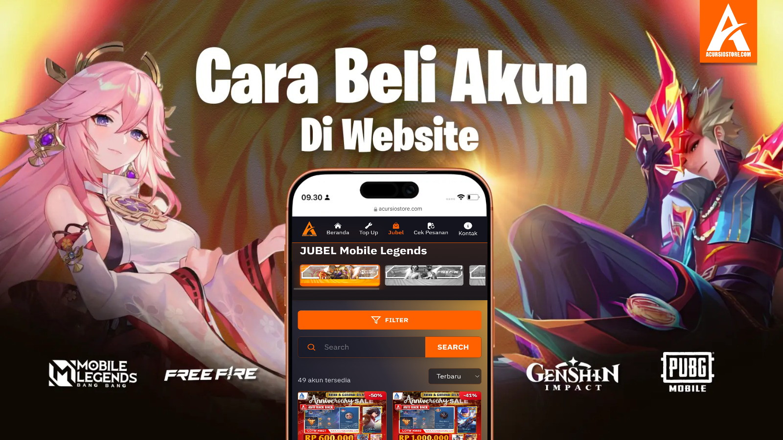Cara Beli Akun di Website